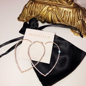 Heart Rhinestone Earrings.